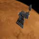 Ilustración de la sonda Trace Gas Orbiter sobre Marte.